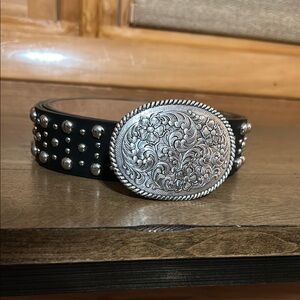 Ariat Silver and Black Studded Belt